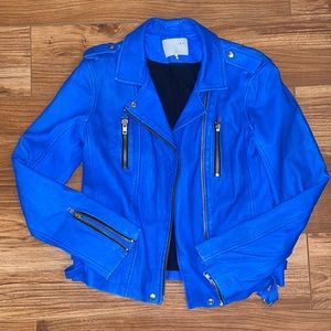 Iro blue leather moto jacket. Barely worn size 2